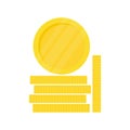 Golden coins stacks icons. Cash money symbol. Vector isolated Royalty Free Stock Photo